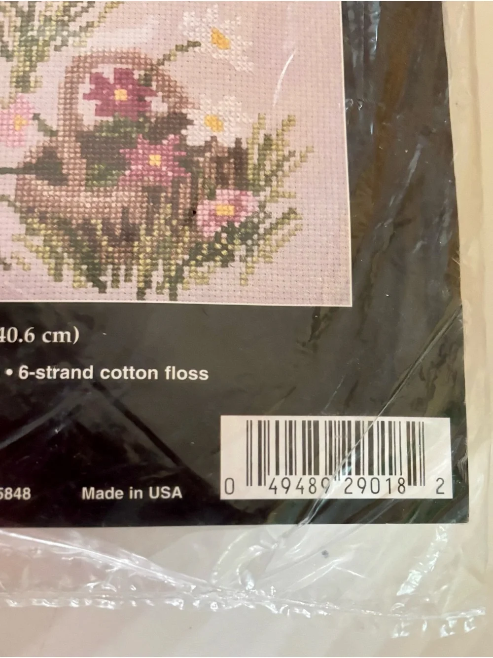 Janlynn Cross-Stitch Art - Girl with Cosmos *Vintage*